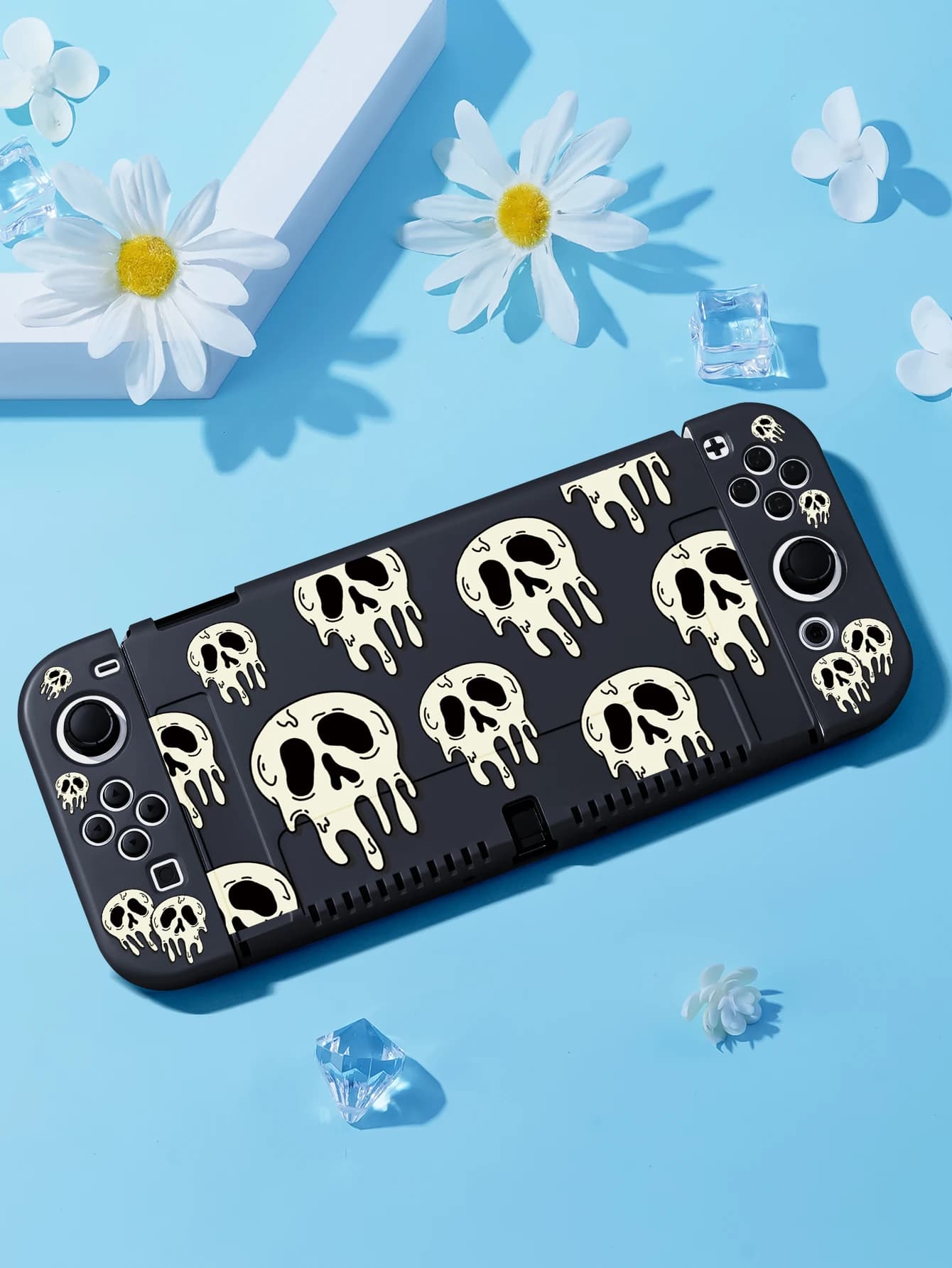 Custodia protettiva per interruttore teschio per Nintendo Switch OLED, accessori per giochi NS, guscio separabile portatile per NS Joycon, copertura per interruttore