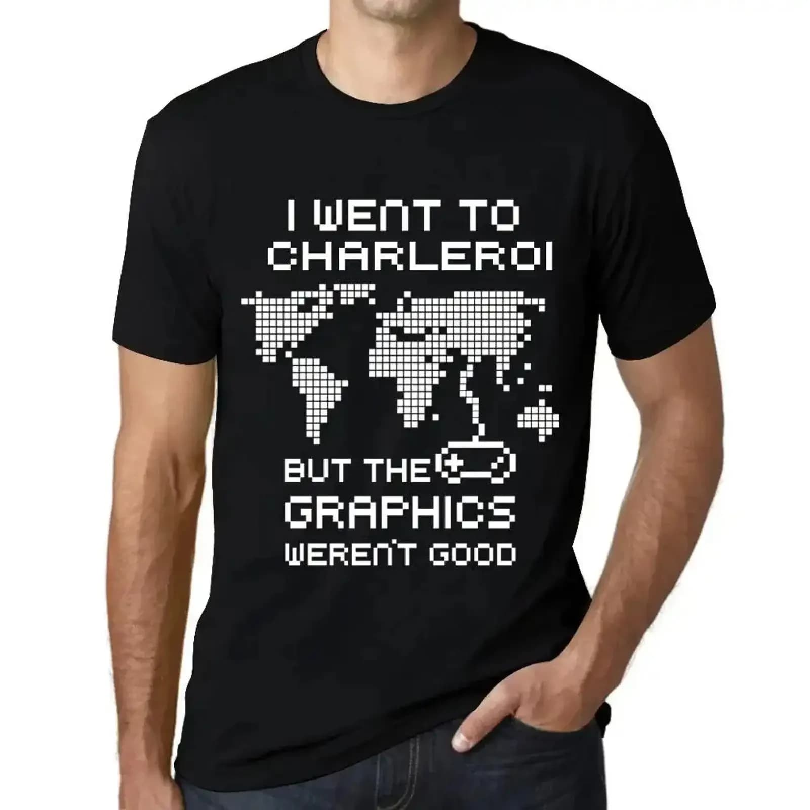 T-shirt da uomo vintage lavata con grafica streetwear elasticizzata - I went to Charleroi But The s Weren Good