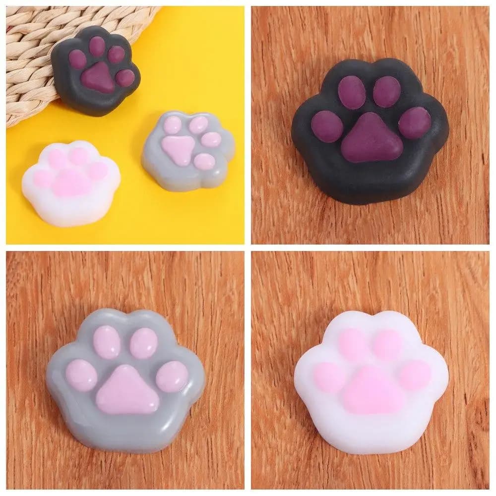 Interessante Giocattolo Sensoriale Mini Zampa di Gatto in TPR Silicone, Antistress 3D a Forma di Cartone Animato, Scherzi Pratici
