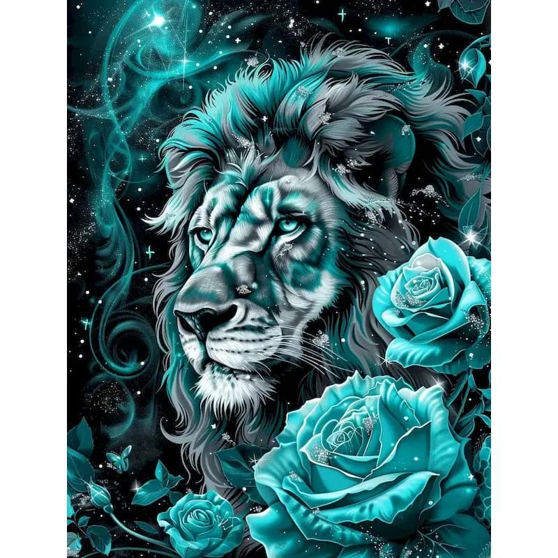 Diamante Pittura 5D Senza Cornice Fai da Te Leone Mosaico Diamantato Quadrato/Rotondo Punto Croce Rosa Regalo Fatto a Mano Decorazione Casa
