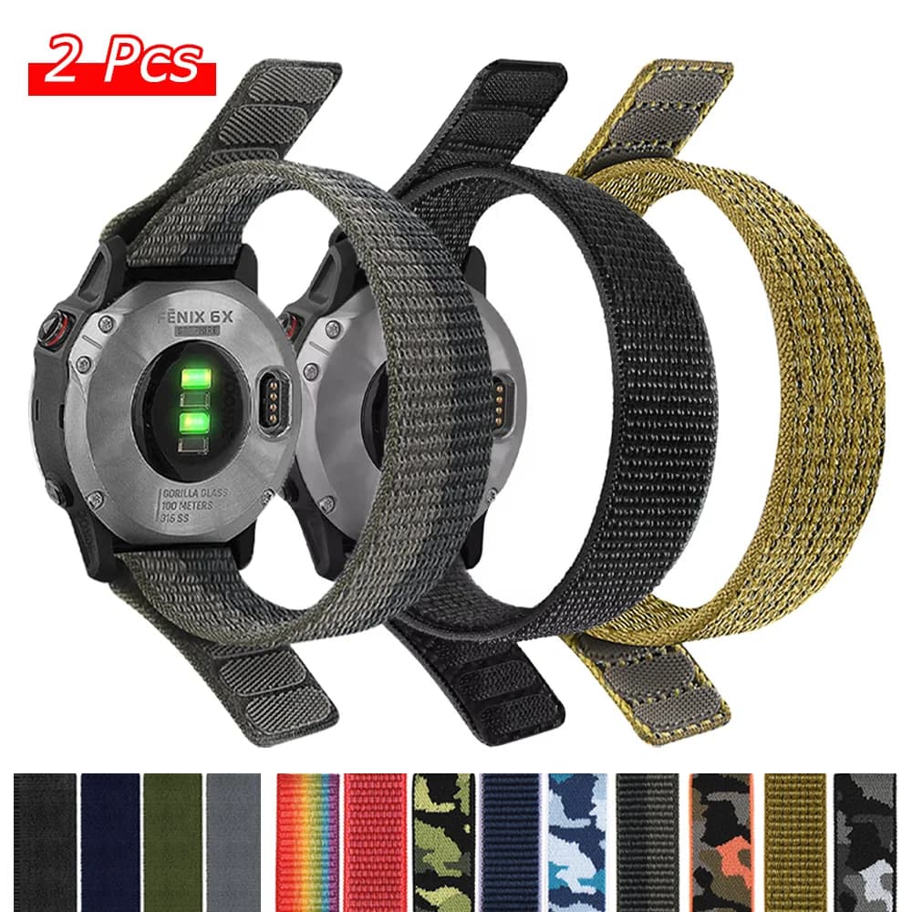 Cinturino in nylon da 26mm 22mm per Garmin Fenix 8 8Pro 7 7X 6 6X 5X/Forerunner 970 965/Enduro 3 2/Instinct 3 2X QuickFit