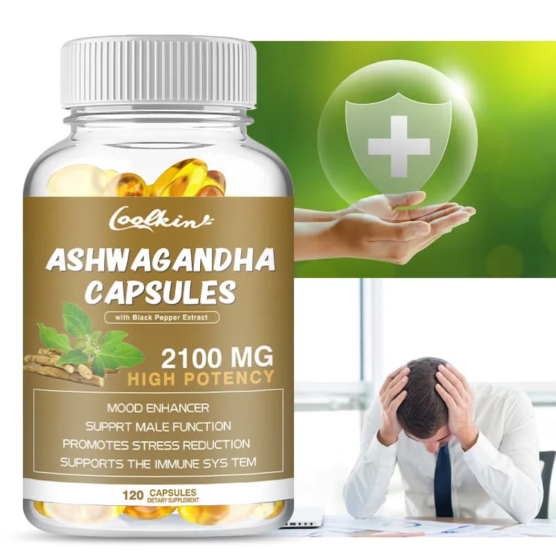 Capsule di estratto di Ashwagandha - Sollievo dallo stress, calma dell'umore, relax, sonno profondo, integratore per adulti