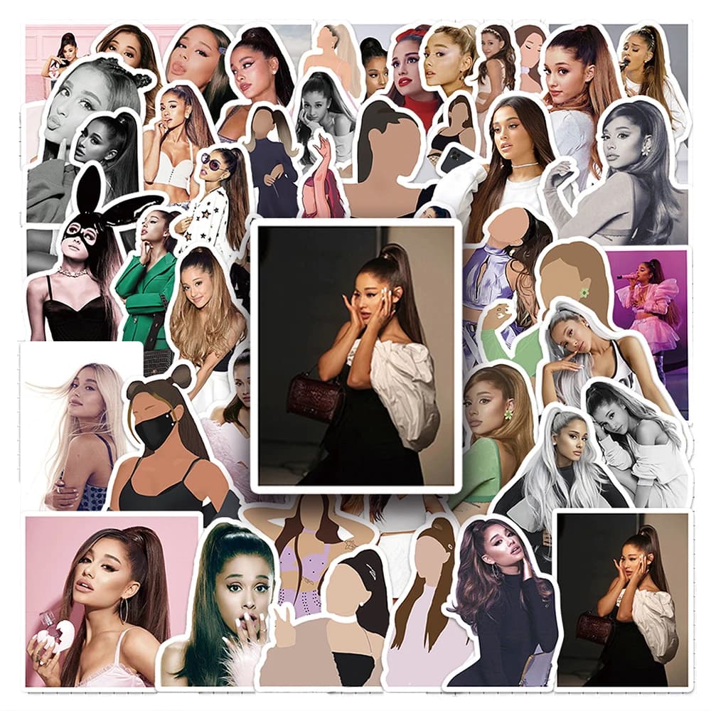 10/30/50pcs Ariana Grande Cantante Pop Musica Adesivi Ragazza Carina Estetica Decorazione Bottiglia di Acqua Cassa Del Telefono Diario Decalcomanie
