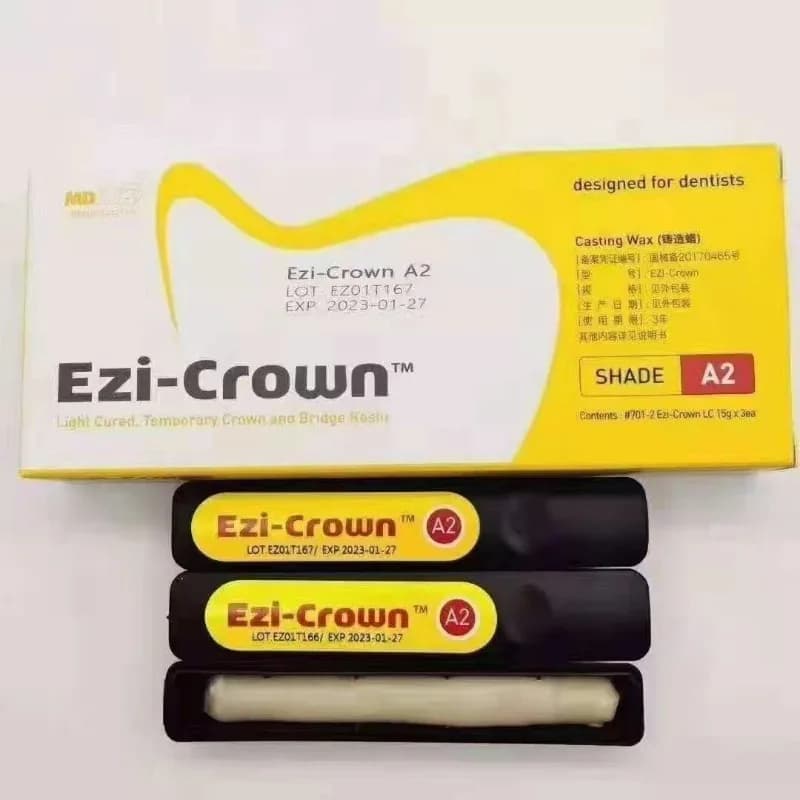 Set of 3 pieces for dentistry: Material Resin Photopolymerizable for Corone and Temporane Bridges, Dental Whitening Tools