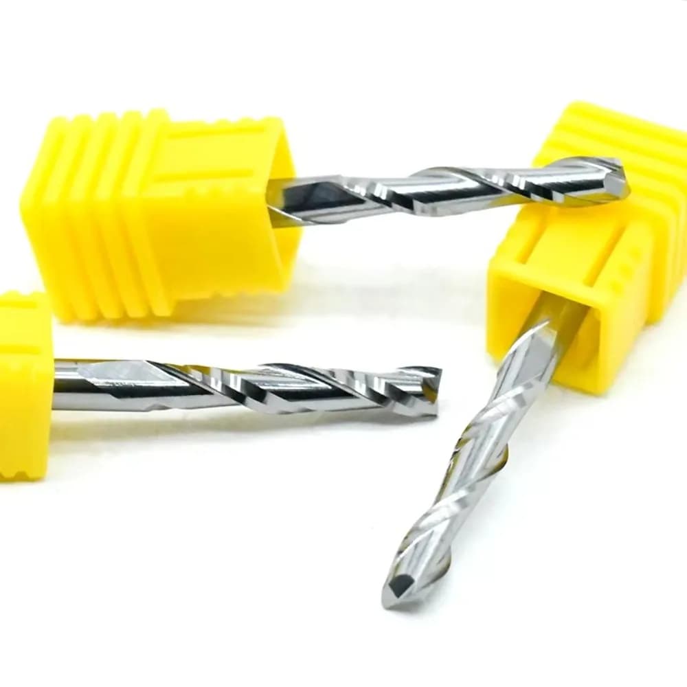 2 Flute Wood End Mill Up Cut 1/8"(3.175mm) Shank CNC Router Bit HRC45 2.0-3.175mm Carbide Spiral Cutters Density Board