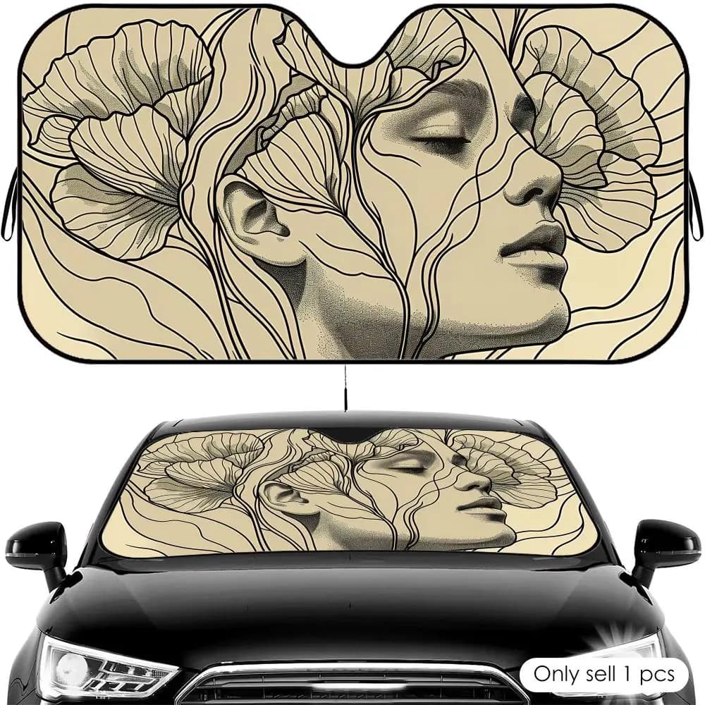 Parasole Minimalista per Auto, Protezione UV e Isolamento Termico, Copertura Universale per Parabrezza