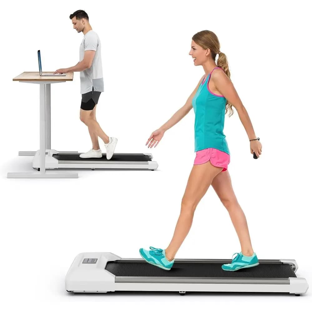Tapis roulant portatile a doppia funzione per camminare e utilizzabile sotto la scrivania, per persone fino a 120 kg, con telecomando e display LED