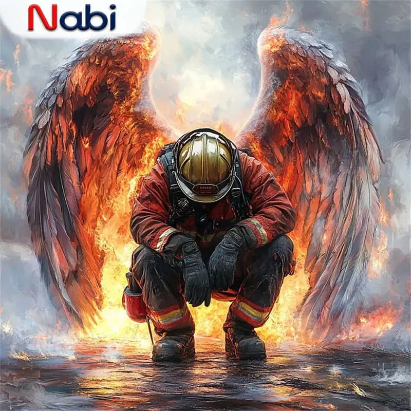 Nabi Diamond Painting Ritratto di pompiere Pieno quadrato rotondo Diamante Ricamo Ala Mosaico fai da te Decorazione della casa