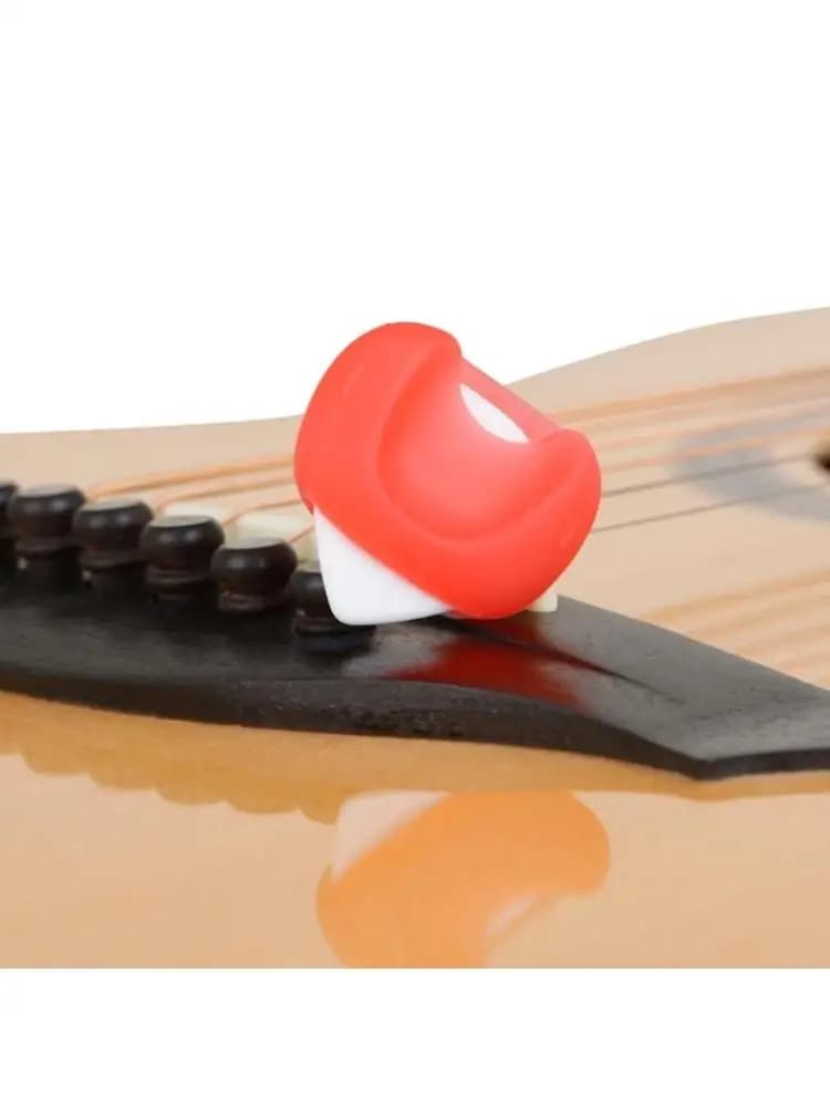 Q39E Silicone Guitar Pick Grip Guitar Pick Cork Grips for Better Grip White/Red/Gray