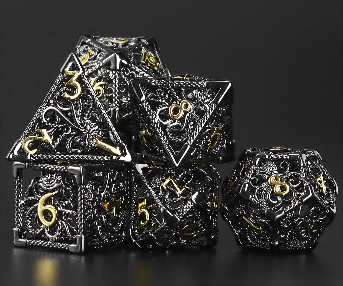 Set di Dadi in Metallo per Giochi da Tavolo DND | Dadi Poliedrici in Metallo | Dadi per giochi di ruolo | Dungeons and Dragons