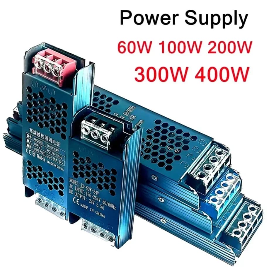 DC12V/24V Trasformatore di illuminazione Adattatore di alimentazione 5A 12A Ultra sottile LED Strip Switch Driver Lampada 60W 100W 200W 300W 400W