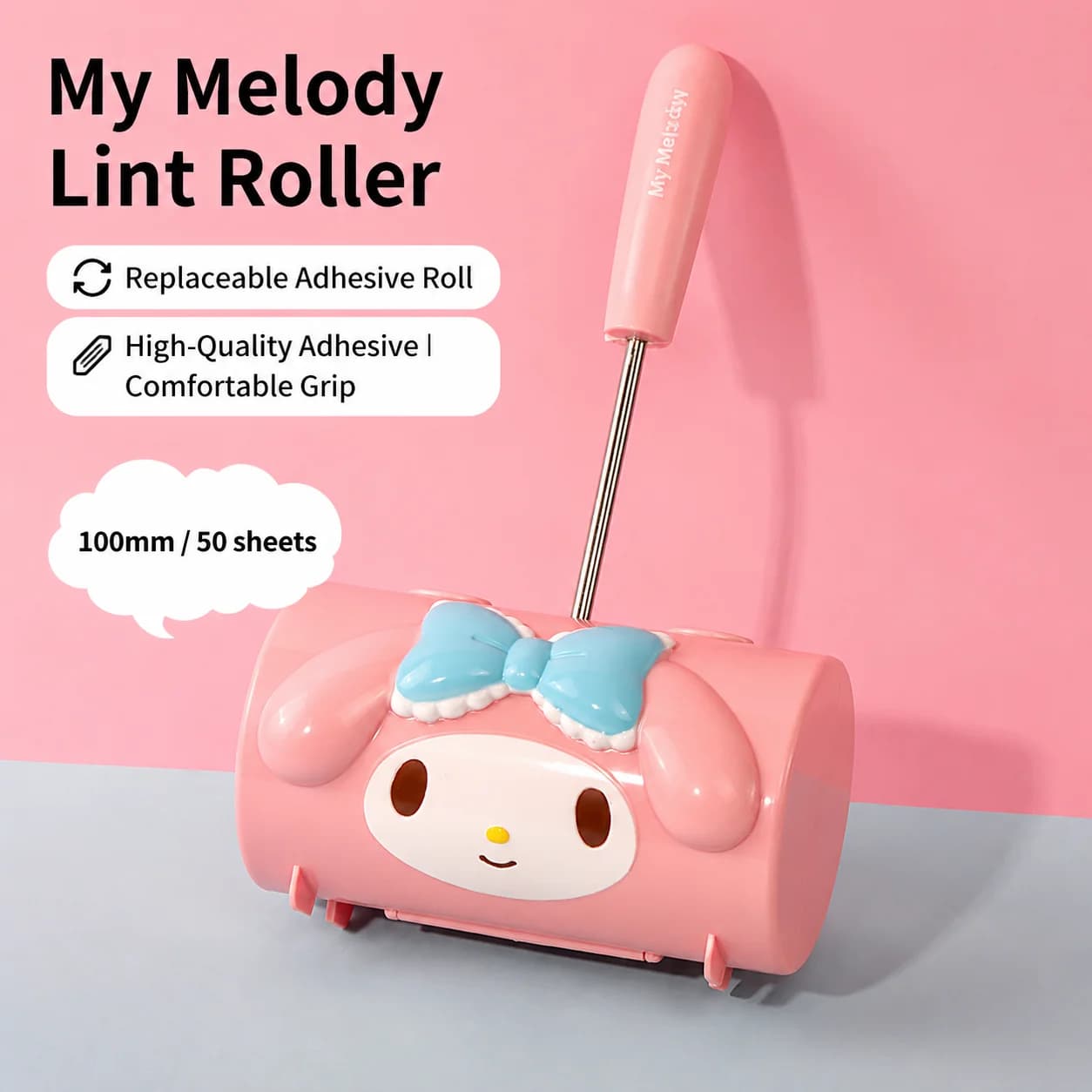 My Melody Lint Roller Tearable Sticky Paper Remover For Clothes Pet Hair Dust Portable Household Cleaning Tool