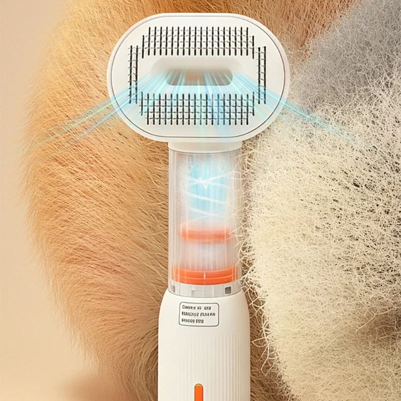 Pettine elettrico per animali domestici 4 in 1 per eliminare il toelettatura e aspirazione efficienti dei peli