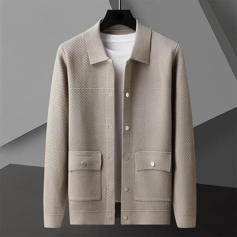 Autumn Winter Casual Fashion Sweatercoat Men Long Sleeve Turn Down Collar Knit Cardigans Mens Slim Fit Korean Style Knit Jackets