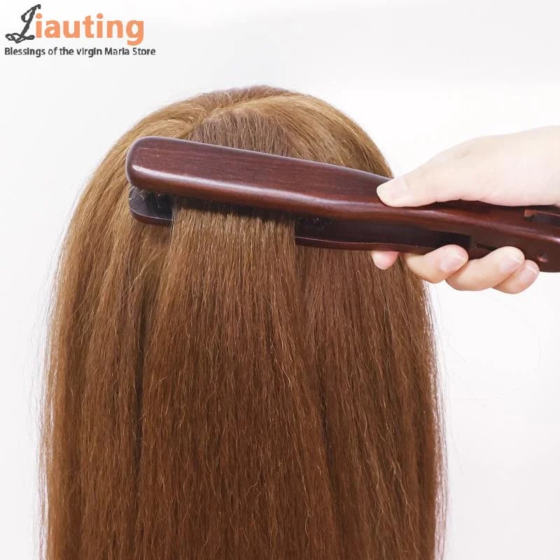 V-Shape Straightening Comb Paddle Brush Anti-Static Boar Bristle Hair Straightener Styling Tool For Smoothing & Detangling
