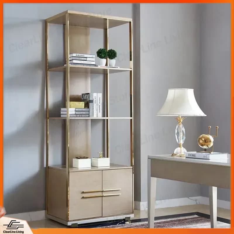 Modern Wood Modular Bookcase Adjustable Shelving Panel Design Storage Cabinet Shelf Unit Organizer Furniture for Living Room