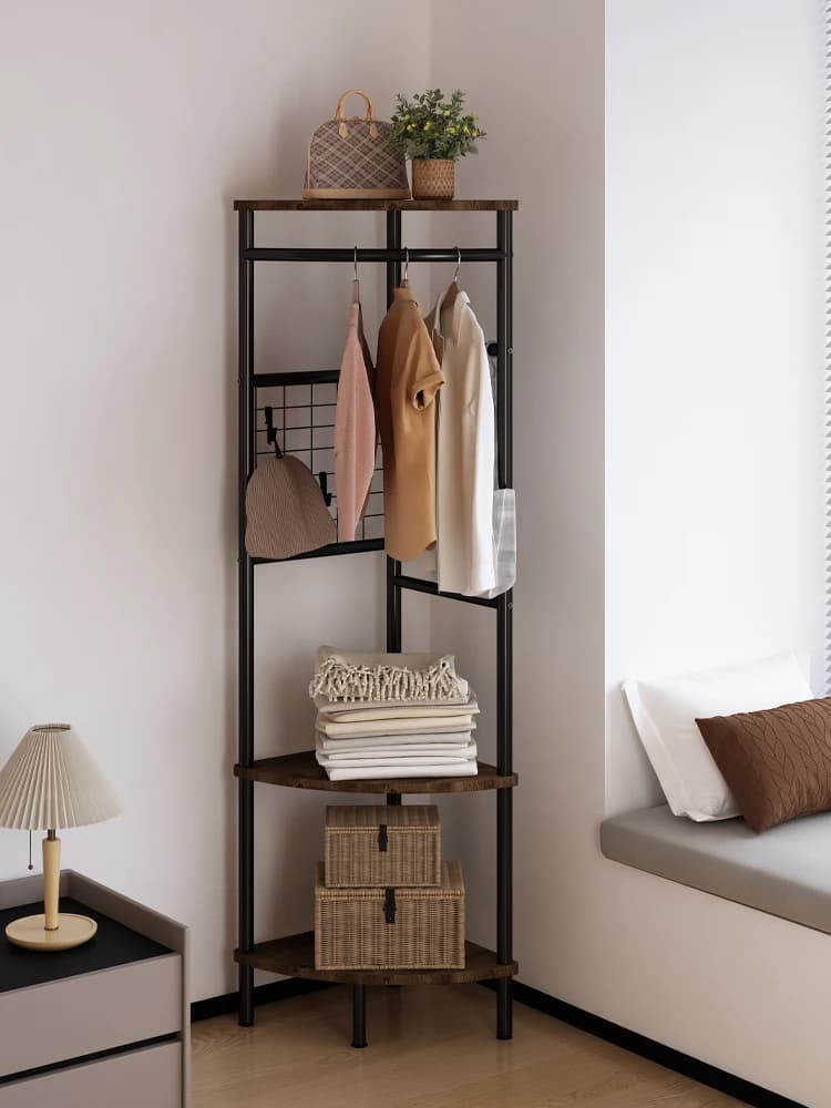 Bedroom Luxury Iron Ground Hanger, Simple Design, Wardrobe and Hats in Material Iron