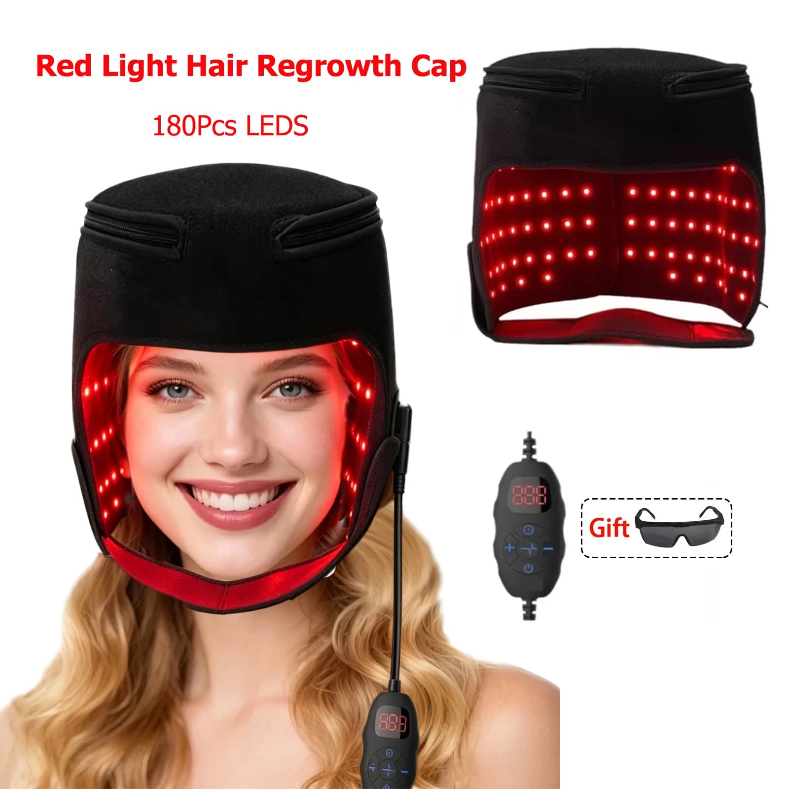 180 pezzi tappo per la ricrescita dei capelli a luce rossa 660nm e 850nm la luce quasi infrarossa riduce l'olio rafforza le radici dei capelli cappello anti-perdita di capelli