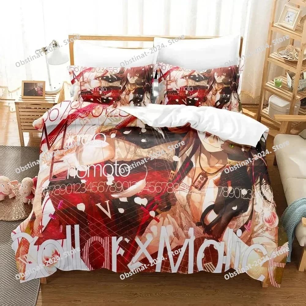 Stampa 3D Anime Game Collar X Malice Set letto stampato Copripiumino Federa Set biancheria da letto Lenzuolo Copripiumino Full Size