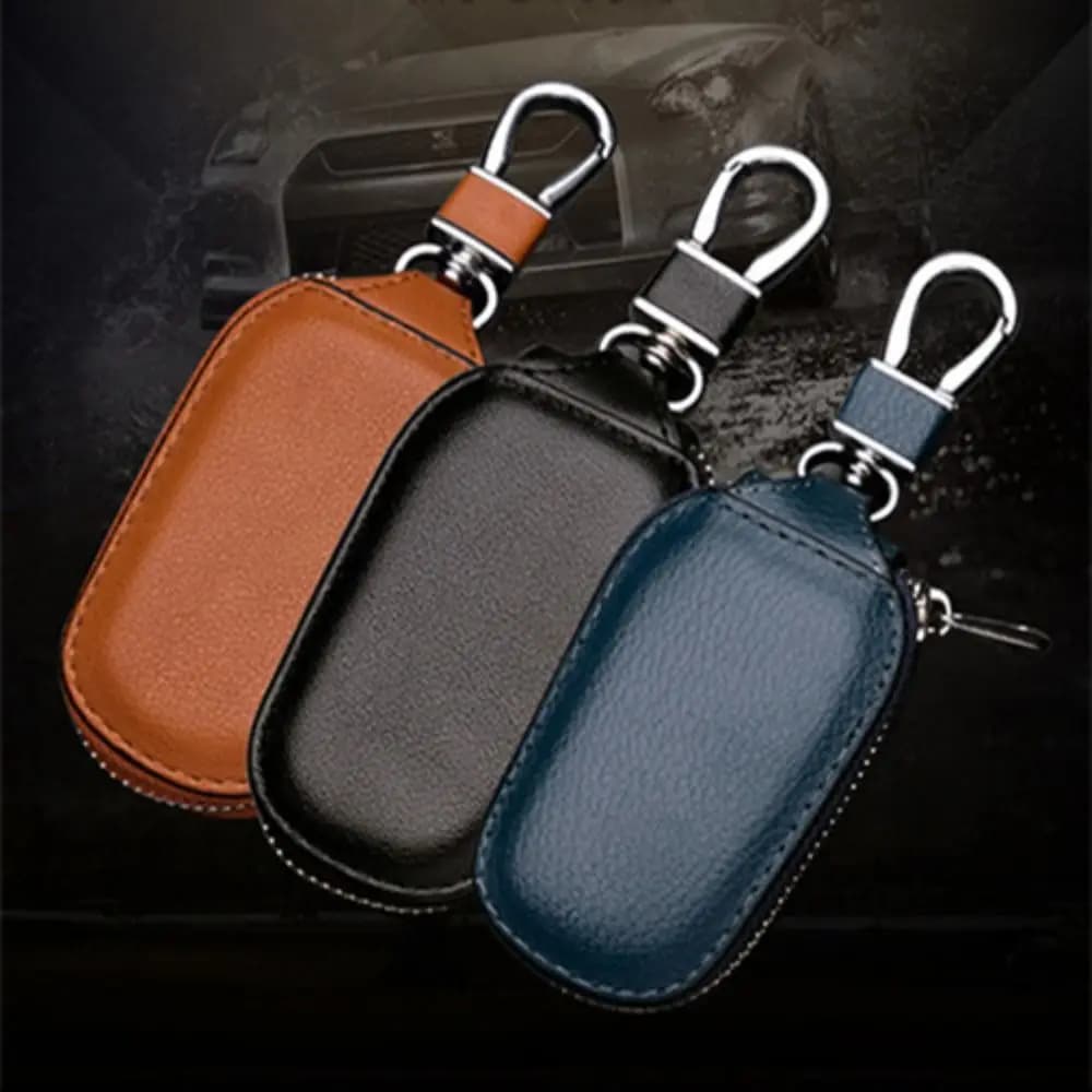 Portachiavi per auto copri portachiavi da uomo portachiavi in pelle per auto portafogli per chiavi della governante Organizer portachiavi con cerniera borsa per custodia Unisex