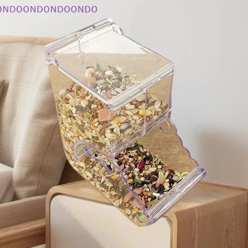 Distributore Automatico di Cibo per Animali: Dispenser di Cibo, 1 Pezzo Mangiatoia in Plastica Trasparente per Criceti e Porcellini d'India, Ciotola per Conigli