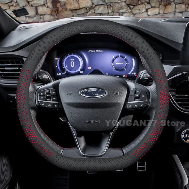 Coprivolante in Pelle per Ford Kuga PHEV Focus 2013-2025, Ultra Sottile, Accessori Interni Auto per Ford Focus MK3 MK4