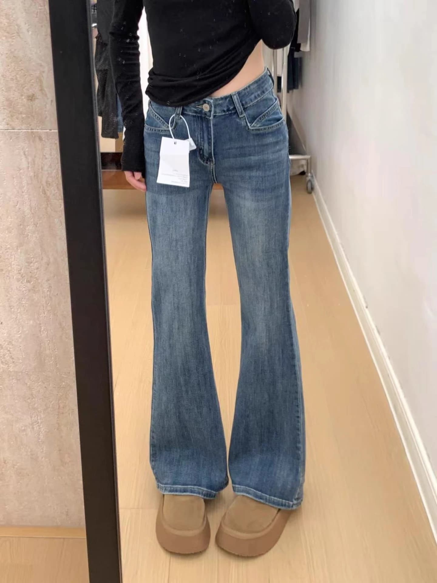American Retro Loose Wide Leg Jeans Women's Autumn New Style Casual High Waist Denim Pants Wear Resistant Micro Flared