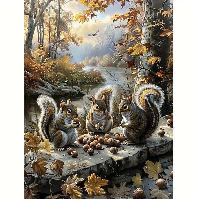 Kit Pittura Diamante 5D Completo, Pittura Diamante Artigianale, Decorazione Mosaico, Arte Murale, Animali, Paesaggi, 30*40cm