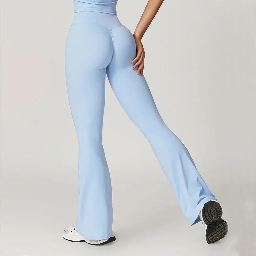 Pantaloni svasati donna Yoga Bell-bottoms stretto sollevamento danza collant a vita alta pantaloni sportivi palestra Running Leggings Fitness traspiranti