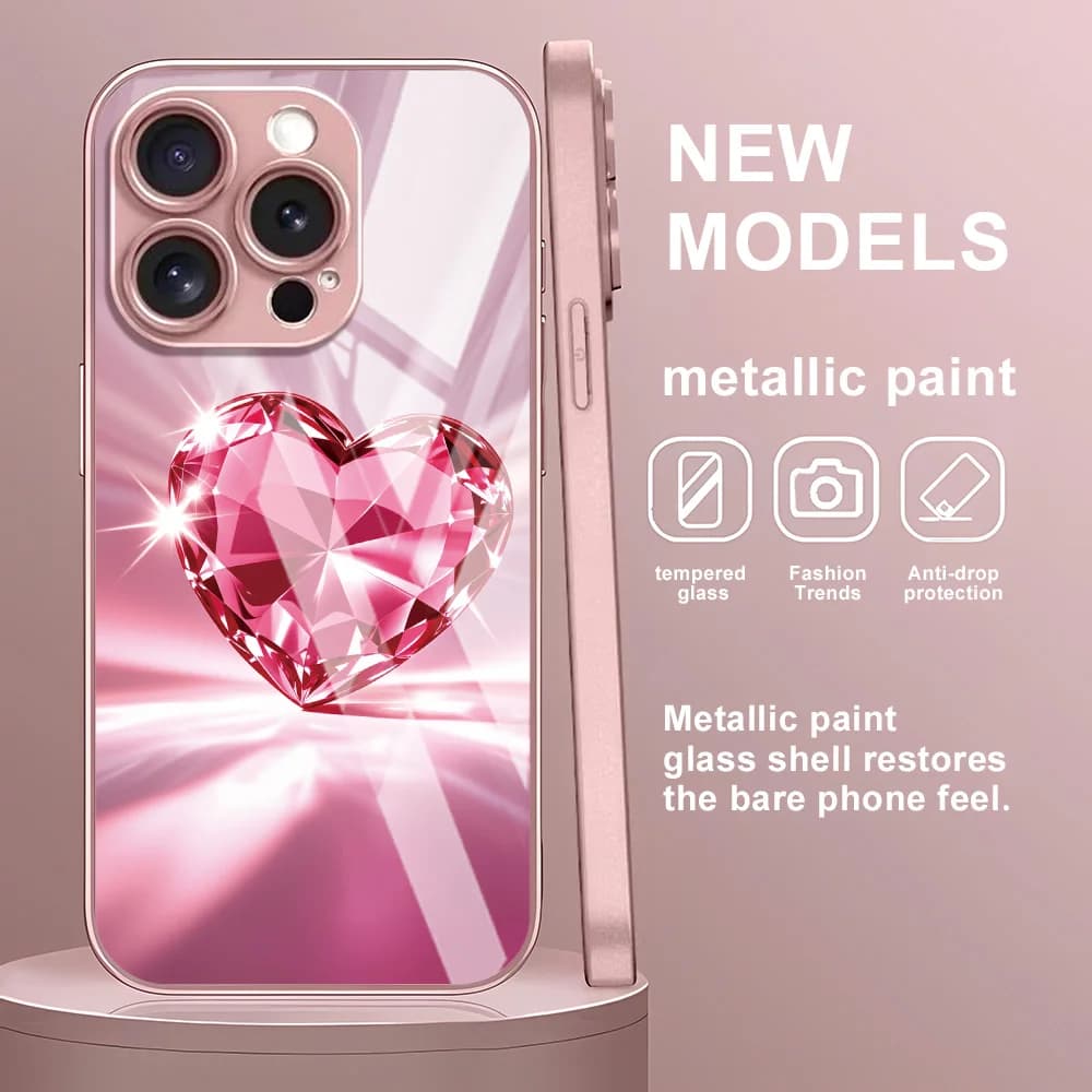 Cover Protettiva in Vetro Temperato a Cuore per Samsung Galaxy S26 Ultra Funda S25 S24 S23 Plus S22 S21 FE S20 FE