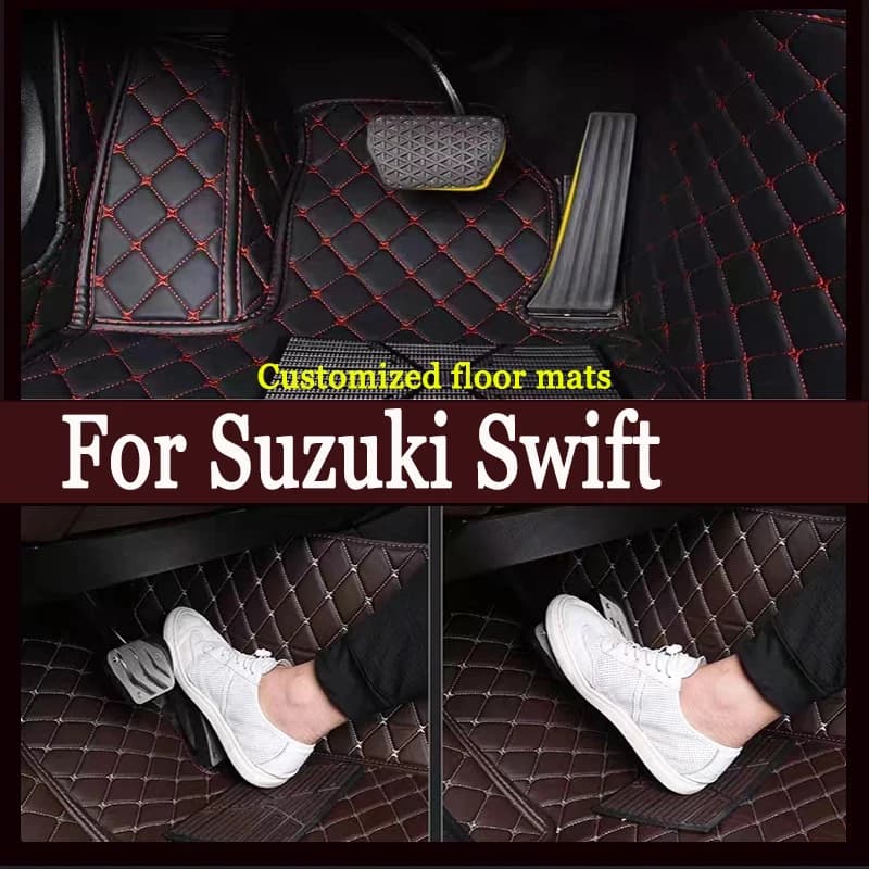 Tappetini per auto in pelle per Suzuki Swift AZG412 413D 414 2011 ~ 2017 5 porte Tappetino impermeabile Tappetino per auto Tappetino Tappeto Accessori auto