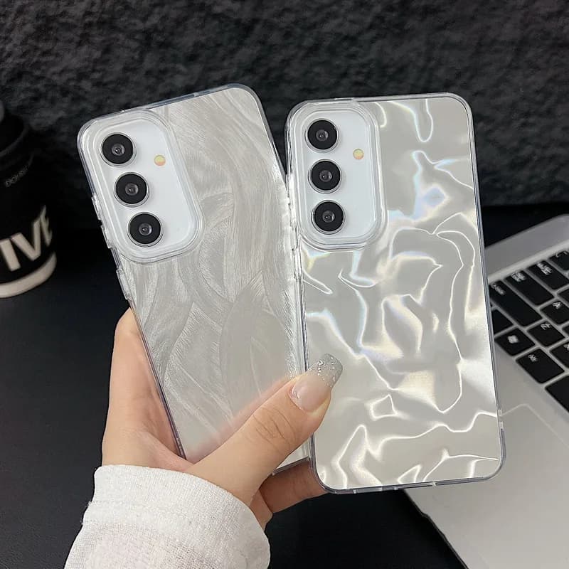 Custodia di Lusso Laser Opaca per Samsung Galaxy S26 S25 S24 Ultra S23 S24 FE A57 A17 A55 A15 A16 A35 A25 A56 5G, Cover Rigida in PC per Telefono