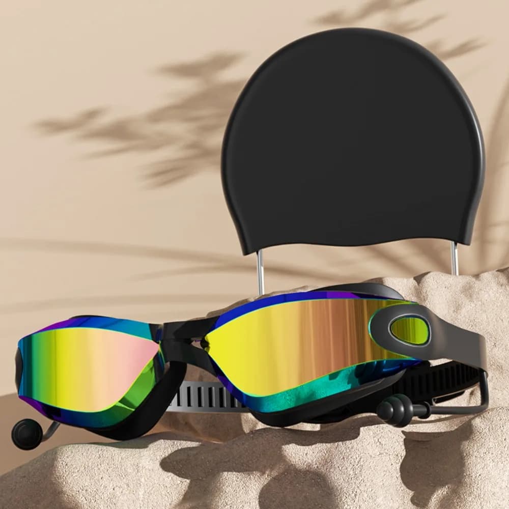 Fanceey New Swimming Occhialini Anti-fog Professional Waterproof Adult Swimng Occhialini For Men and Women Swimng Headphone