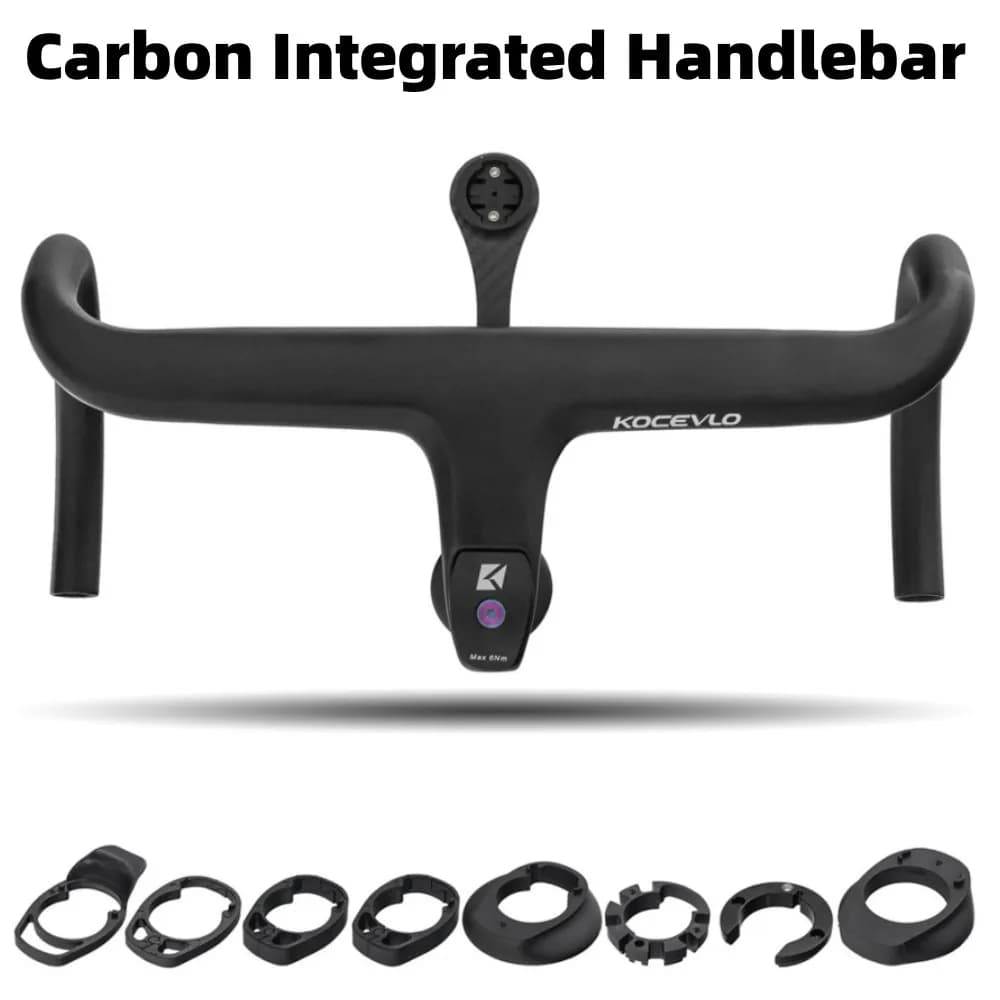 Manubrio da strada in carbonio integrato per volante da bicicletta 28.6mm Integr Road Wheel percorso del cavo interno con supporto per Computer