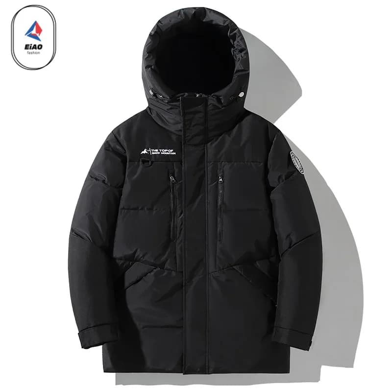 EIAO 2026 Women's Winter Down Jacket Fashion Designer Splicing Camo White Duck Camping Ski Down Jackets Cold-proof