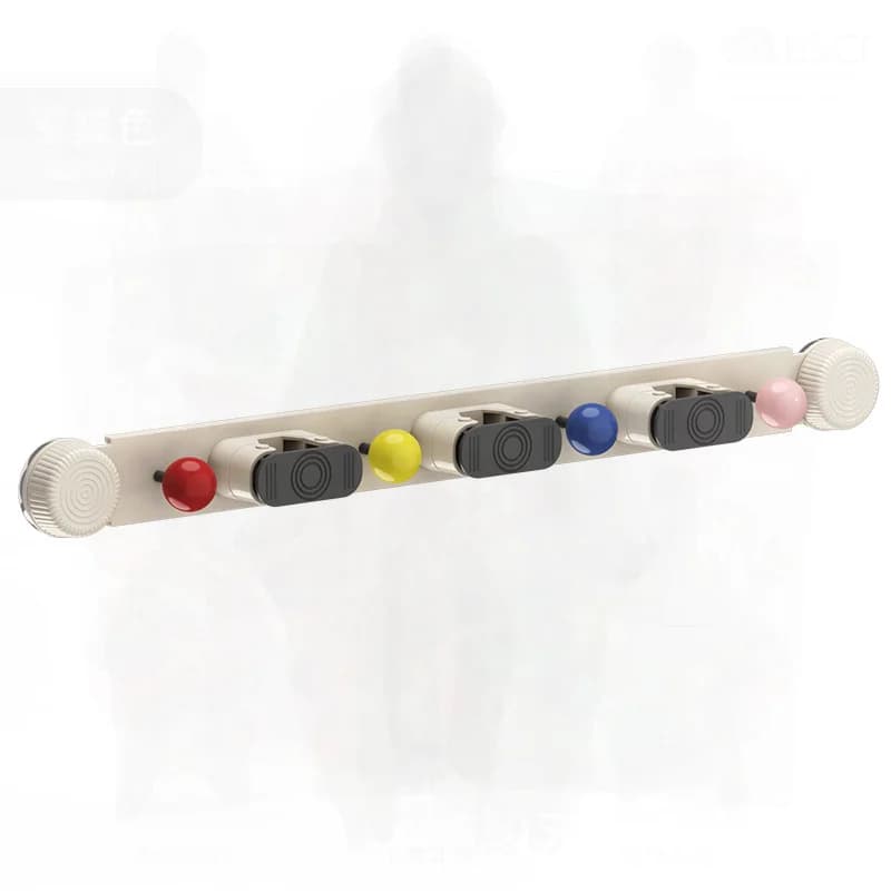 Clip per mop a doppia ventosa senza fori per bagno Gancio per appendere a parete Gancio portaoggetti in acciaio al carbonio per organizer per scopa da toilette