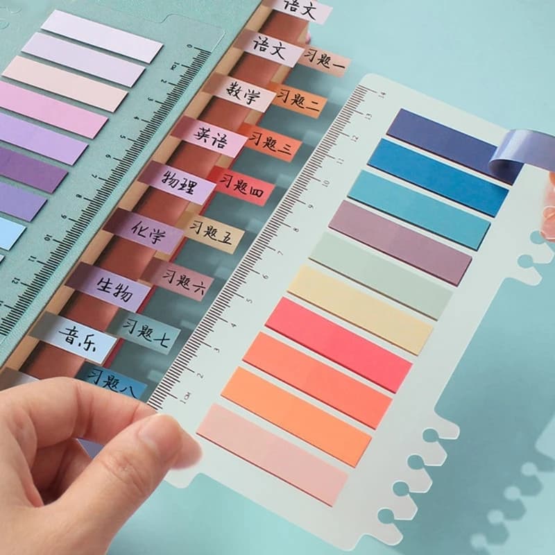 1600 pezzi Schede adesive Schede per libri 80 colori scrivibili Morandi Schede adesive Segnapagina a colori Schede per note adesive trasparenti