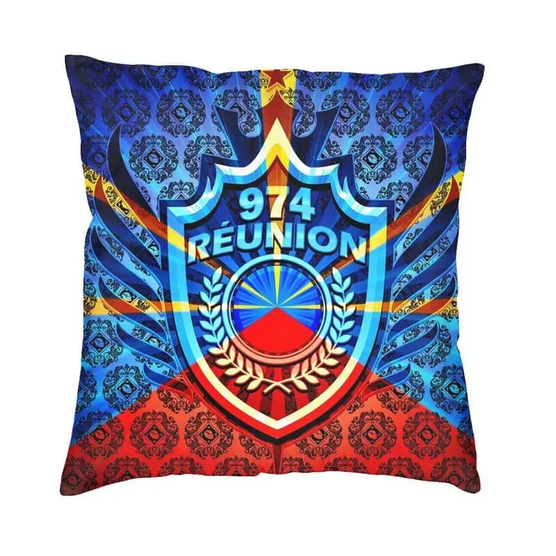 Moda 974 Reunion Fodere per Cuscini 40x40 cm Poliestere Maveli Stemma Federa Divano Auto Federa Quadrata Decorativa per la Casa