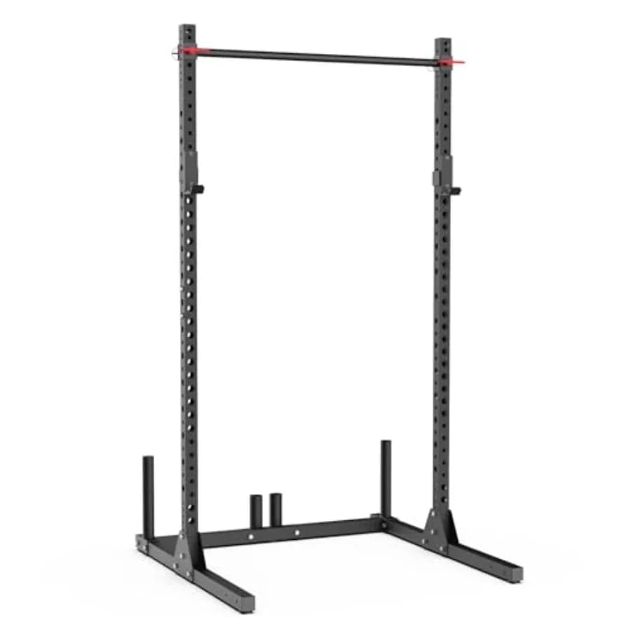 Rack per Squat Serie 2200 con Barra Regolabile per Trazioni da 750 libbre, J-Cups e Supporto per Pesi UHMW, Power Rack Resistente