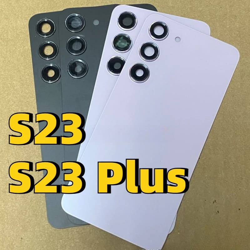 For Samsung S23 S911B / S23 Plus S23+ S916B Back Glass Cover Battery Cover Replacement Rear Door Housing Case with Camera Lens
