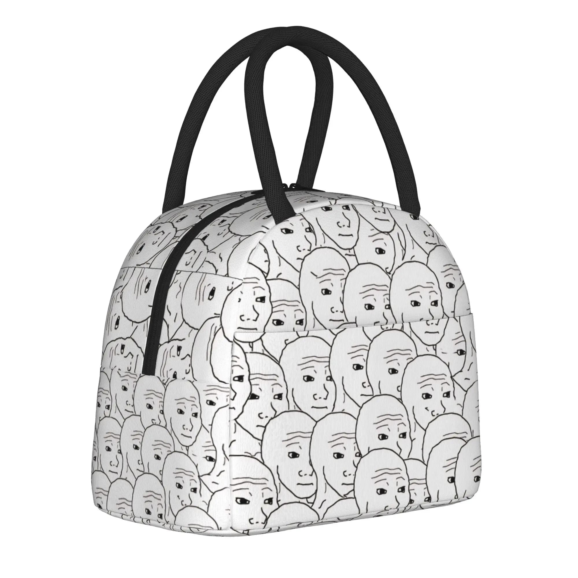 Borsa termica per il pranzo con motivo Wojak per uomo e donna, contenitore per alimenti, contenitori termici portatili per il pranzo, per la scuola e l'ufficio