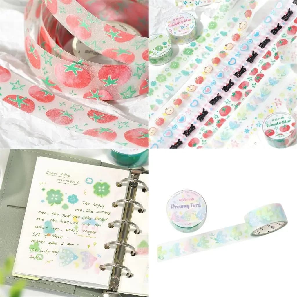 Nastro decorativo in PET Nastro sfondo per scrapbooking per journaling album fotografici Planner Nastro per mascheratura x