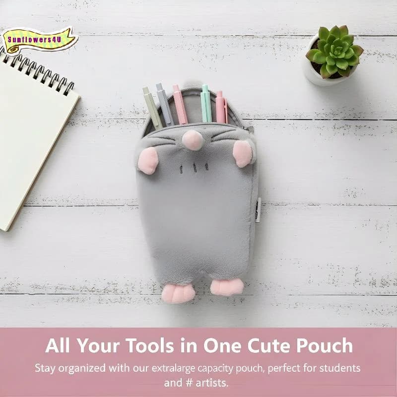 Student Stationery Box Large Capacity Mole Pencil Case Cute Cartoon Storage Bag for School College Gift