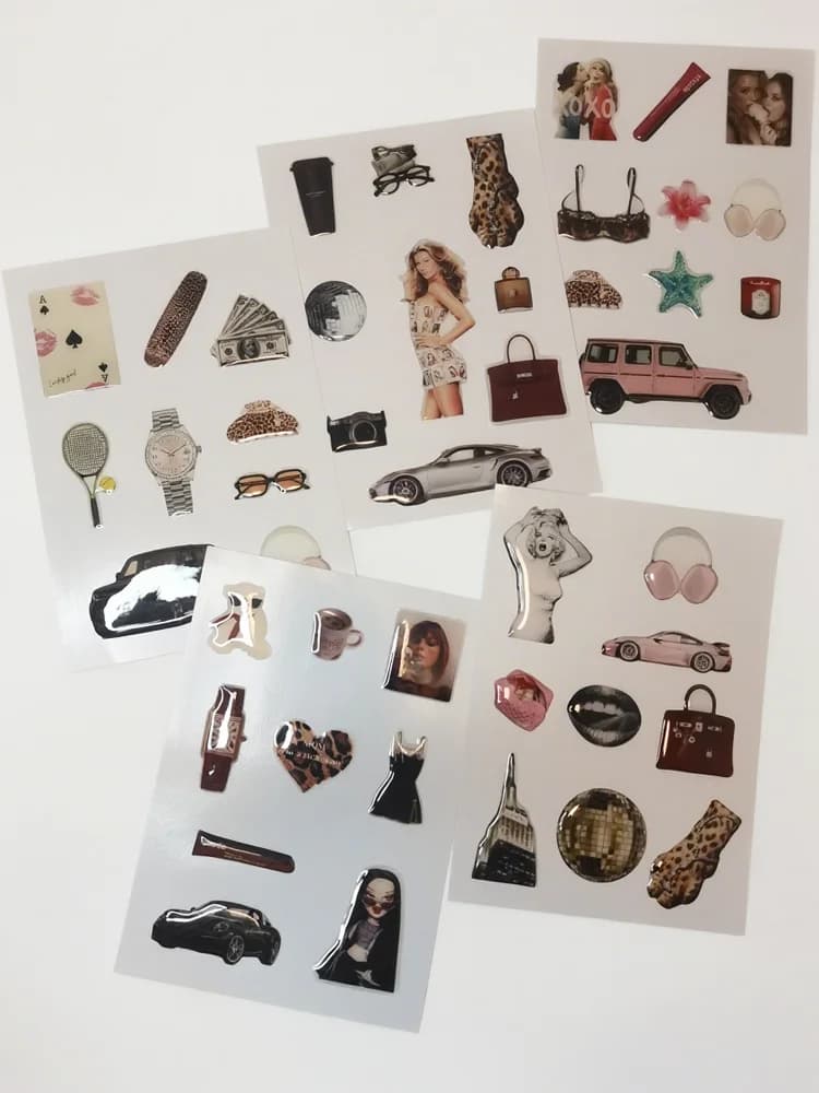 Dolce set di decorazioni fai-da-te per adesivi 3D in resina per custodia del telefono
