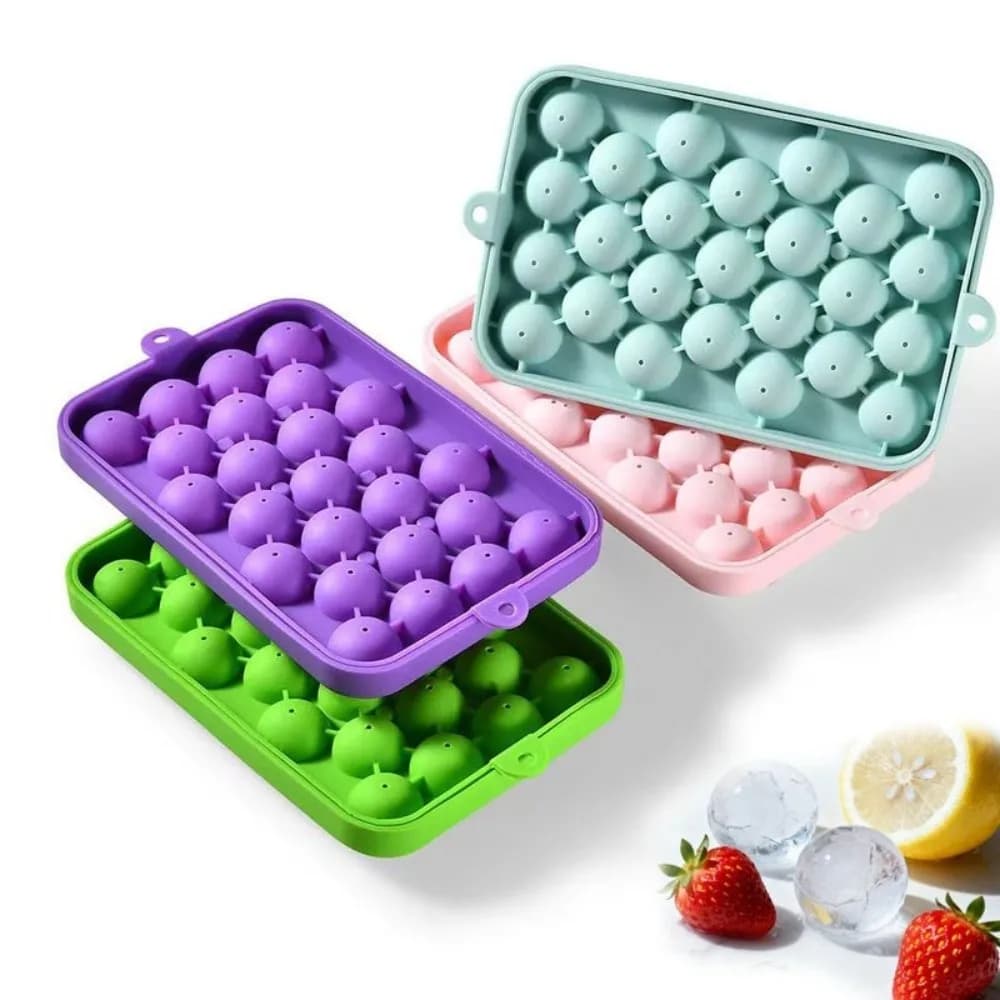 Creative Silicone Grape Ball Molds 25 Grids Easy Demould Handmade Soap Molds Round Shape Flexible Ice Cube Mold DIY Crafts