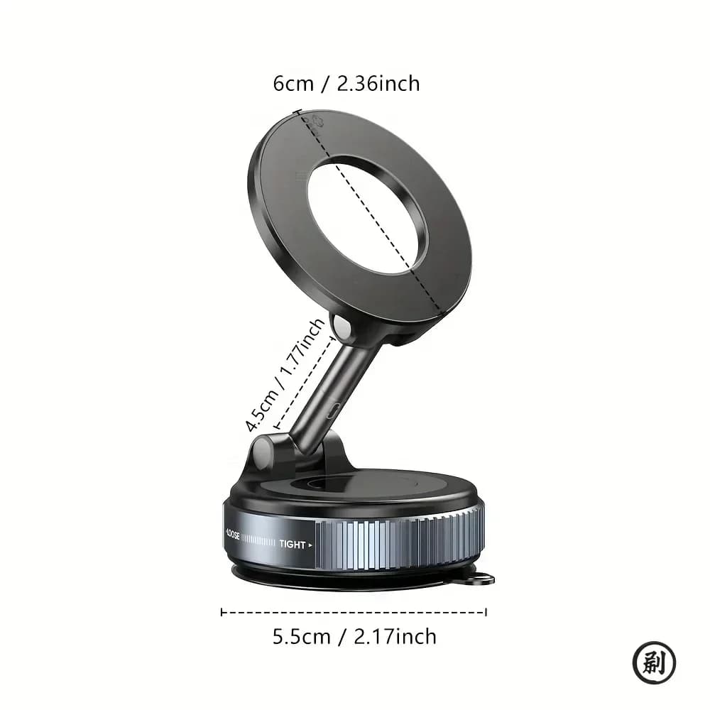 360° Adjustable Strong Magnetic Phone Holder Foldable Design Vacuum Mount for Car Desk Bathroom Universal Use