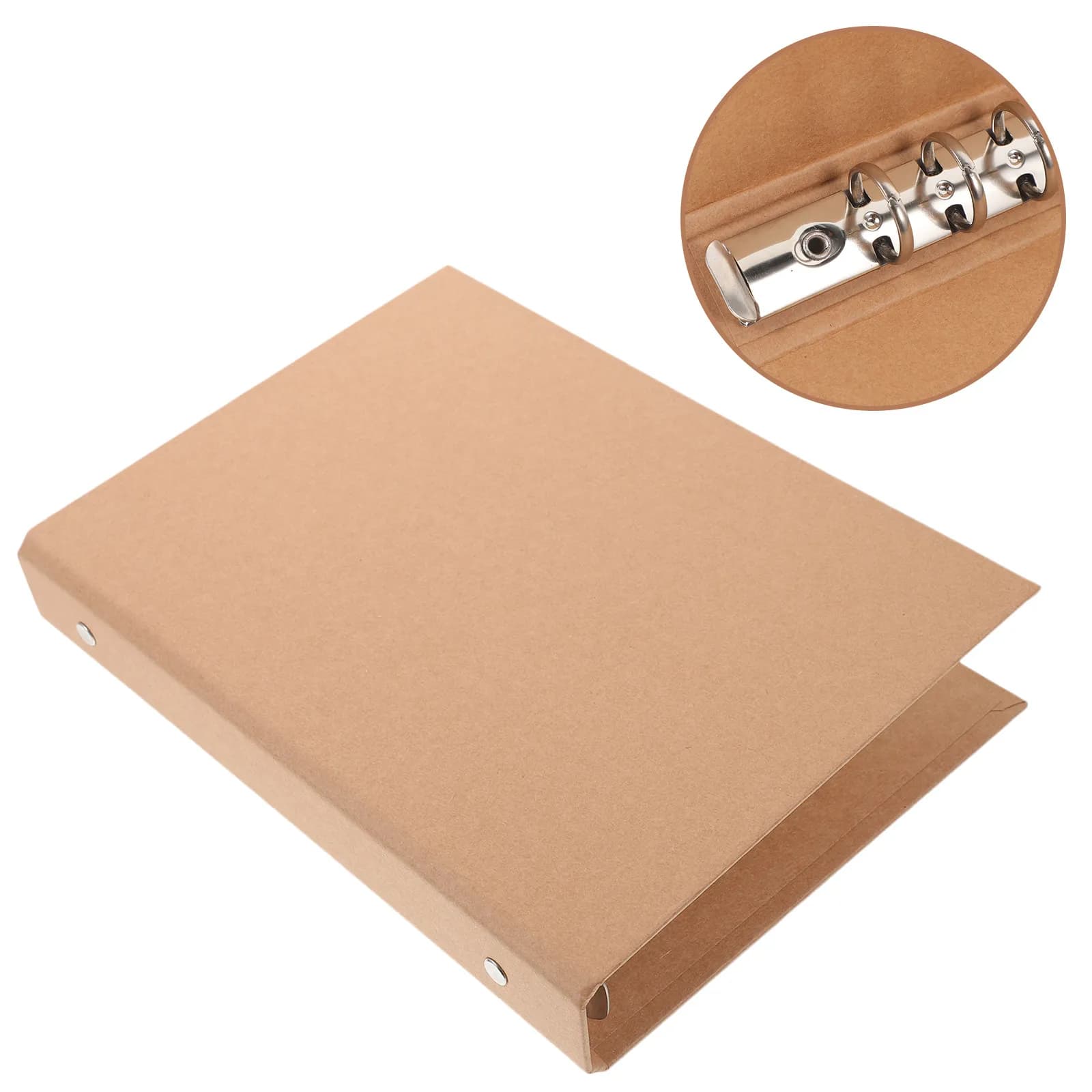 Copertina per raccoglitore A5 in carta Kraft a 6 anelli, resistente, riutilizzabile, protettiva, decorativa, per scrapbook, agenda, diario, cartella