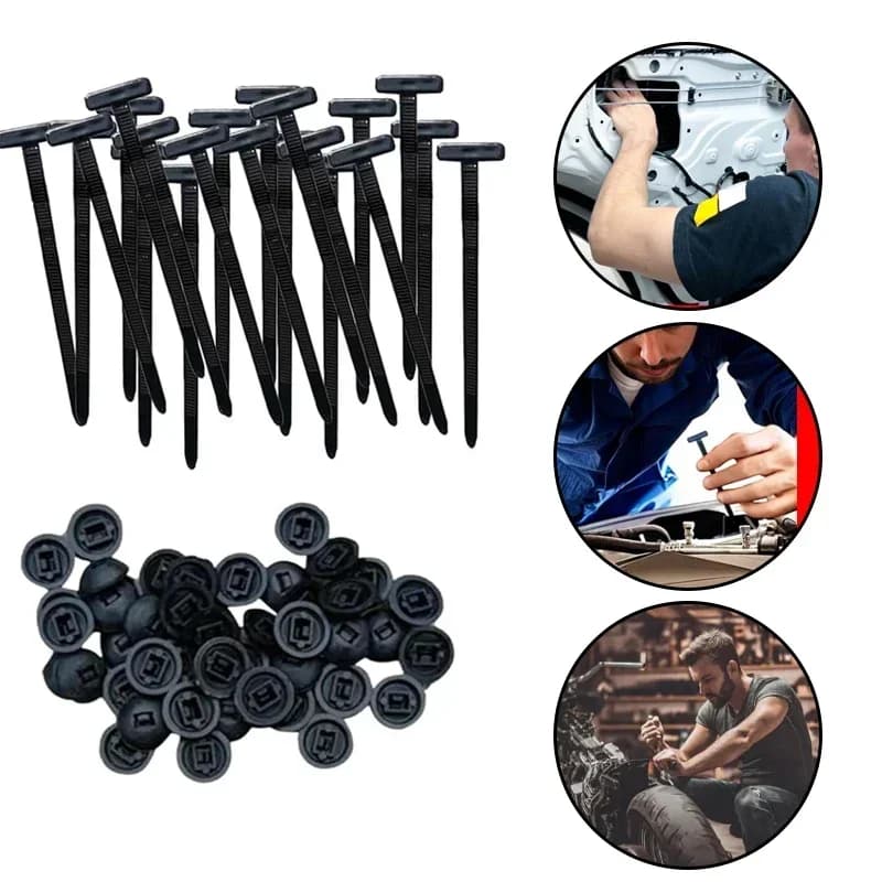 Fascetta stringicavo in nylon universale con fibbia, clip di ricambio per auto, fissaggio per parafango, bagagliaio, protezione motore, gestione cavi sicura