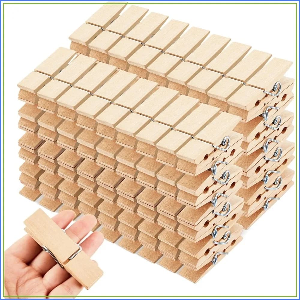 150 Pcs Large Wooden Clothespins, Jumbo Extra Wide 2.83 Inches, Sturdy Heavy Duty DIY Clips for Laundry, Hanging Clothes, Craft, Food Bags, Display