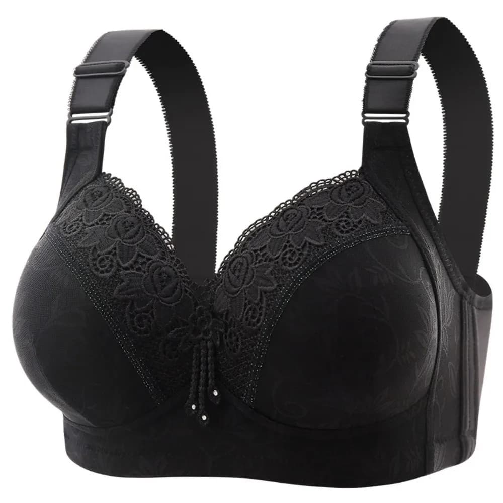 Plus Large Size Elderly Mothers Lace Bra Close-fitting Gathering Anti Sagging Lace Women's Underwear Lingerie Shockproof